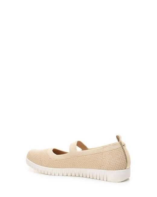 Taryn Rose Natural Flexible Mary Jane Slip On Flat