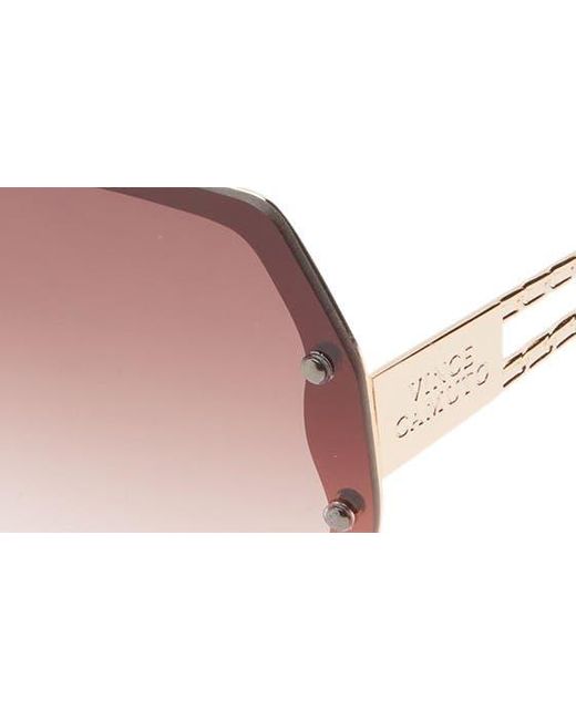 Vince Camuto Brown Backframe 145mm Gradient Shield Sunglasses