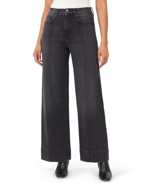 Kensie Black High Waist Pintuck Wide Leg Jeans