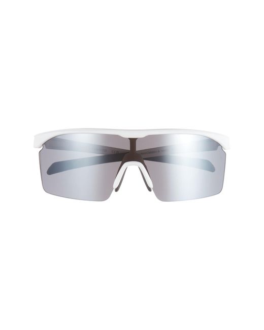 Vince Camuto White Semi Rimless Shield Sunglasses for men