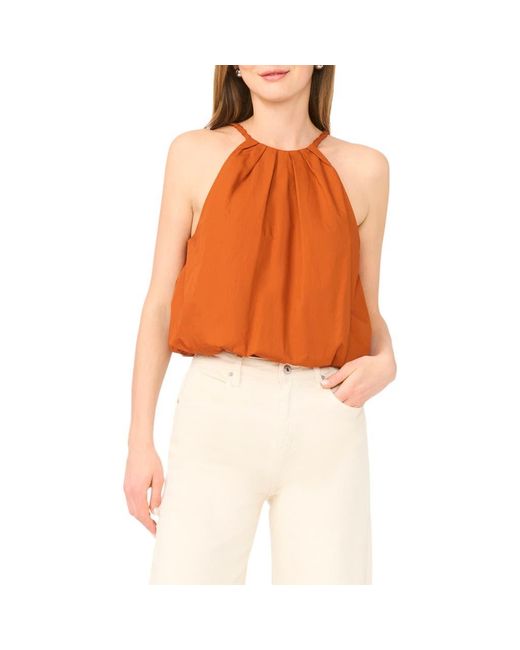 Parker Orange Bubble Hem Halter Neck Top