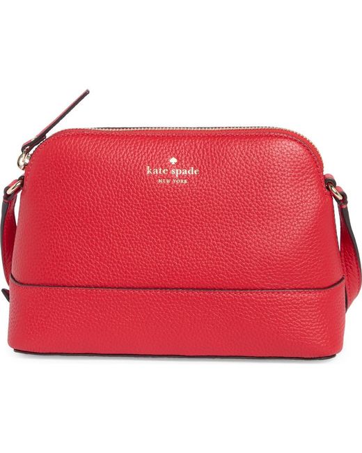 Kate Spade Southport Ave Hannah Leather Crossbody Bag in Red  display picture 1