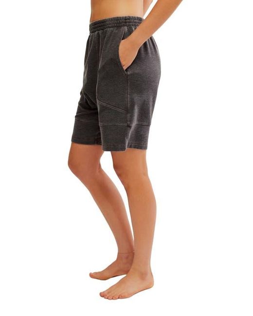 Free People Black Don'T Wait Up Lounge Shorts