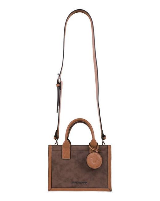 True Religion Brown Top Handle Box Tote Bag