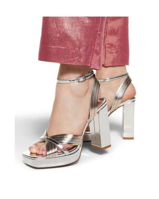 ALDO White Nadie Ankle Strap Platform Sandal