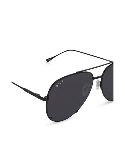 DIFF Black Scarlett Oversized Aviator Sunglasses