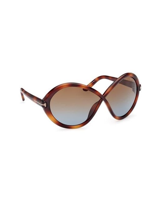 Tom Ford Brown 68Mm Gradient Butterfly Sunglasses