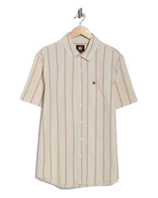 Quiksilver Natural Keel Stripe Classic Fit Short Sleeve Shirt for men