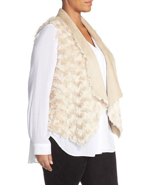 Tart Collections Natural 'Sheri' Drape Front Faux Fur Vest