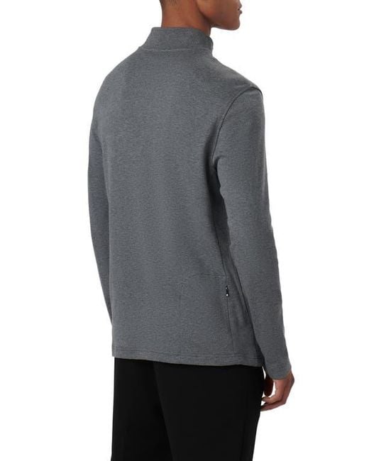 Bugatchi Gray Quarter Zip Pullover for men