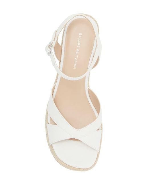 Stuart Weitzman White Miami Espadrille Wedge Sandal