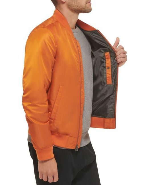 Levi's Orange Nylon Satin Bomber Jacket for men