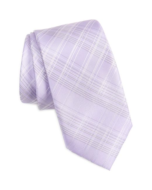 Calvin Klein Purple Beverly Plaid Tie for men