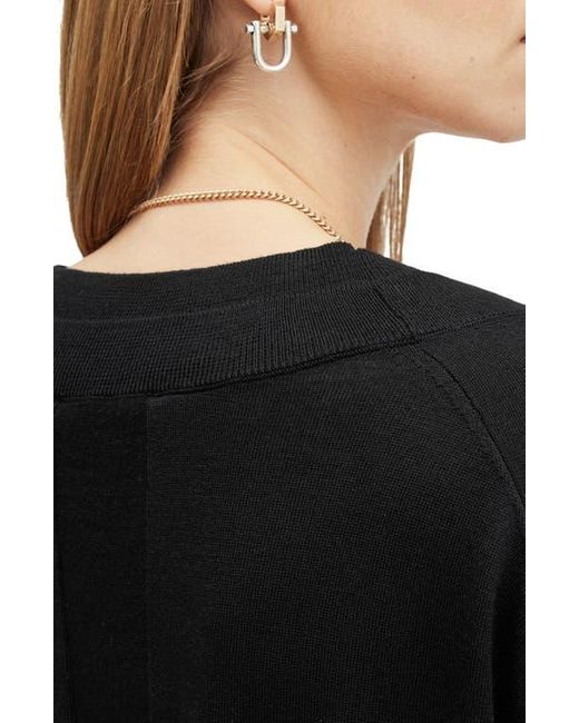 AllSaints Black Bern V-Neck Wool Sweater