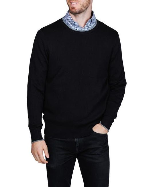 Tailorbyrd Black Fine Knit Sweater for men