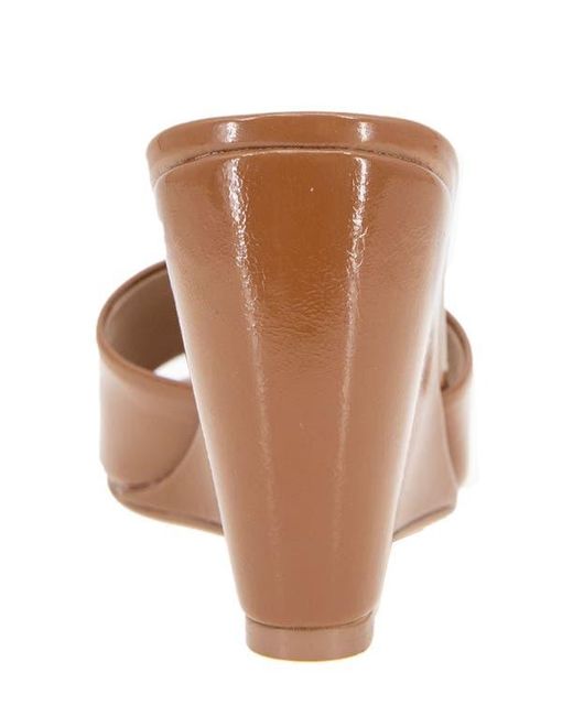 BCBGeneration Brown Giani Wedge Slide Sandal