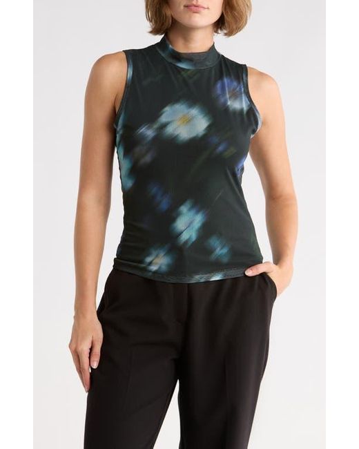 Rag & Bone Multicolor Aliyah Mock Neck Sleeveless Mesh Top