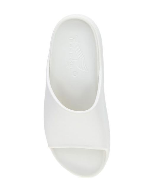 Dansko White Devyn Recovery Slide Sandal