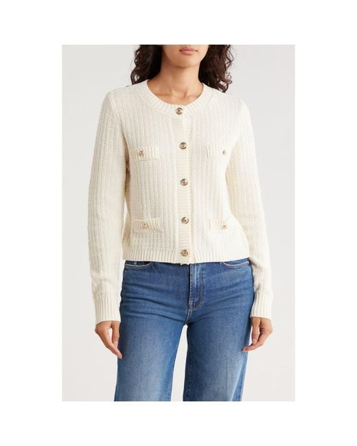 Blu Pepper White Button Front Cardigan