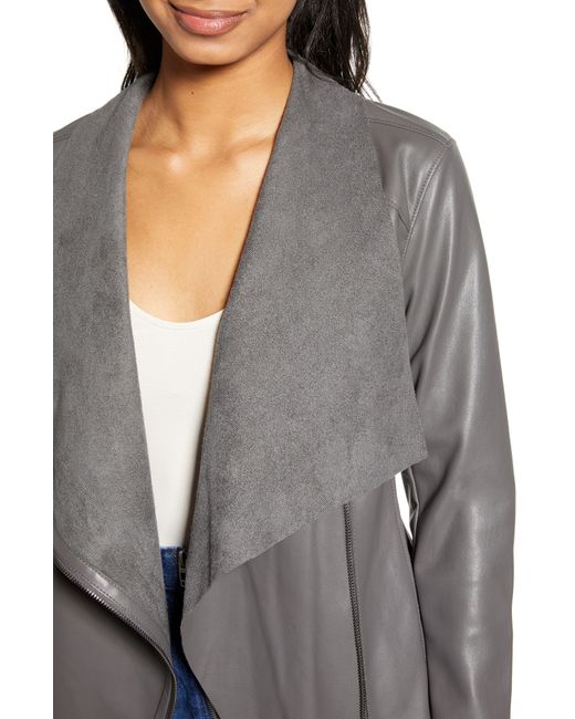 Onto the next faux hotsell leather drape front jacket