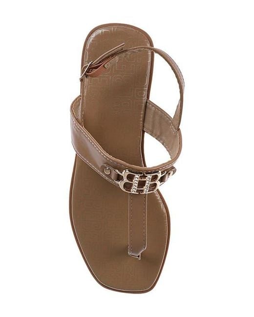 Bebe Brown Logo Toe Post Sandal
