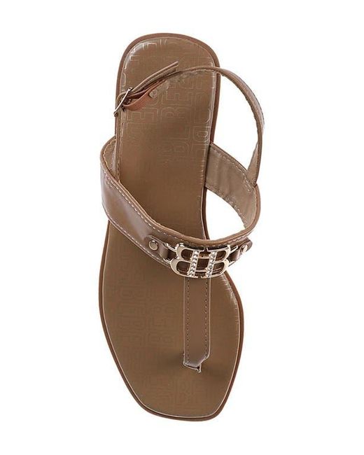 Bebe Brown Logo Toe Post Sandal
