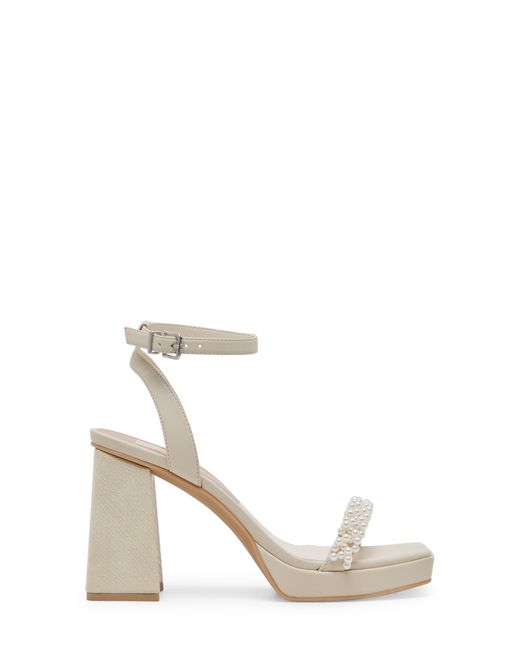 Dolce Vita White Adilyn Imitation Pearl Platform Sandal