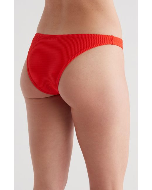 Billabong Red Tanlines Hike High Leg Bikini Bottoms