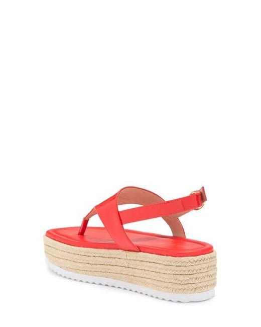 Stuart Weitzman Red Mel Flatform Espadrille Sandal