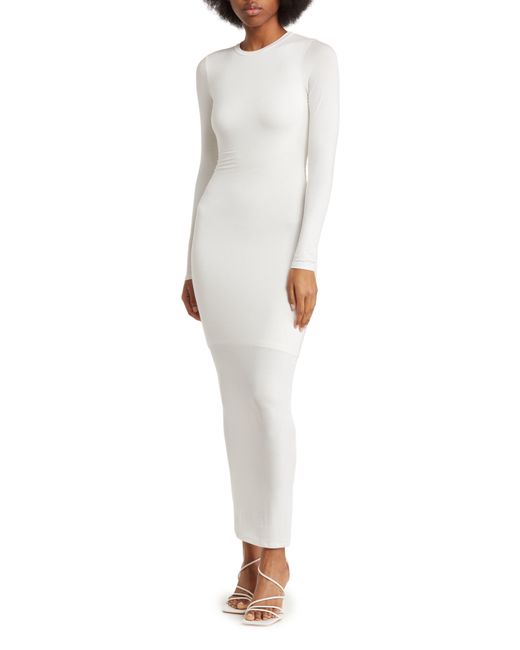 Velvet Torch White Long Sleeve Maxi Dress