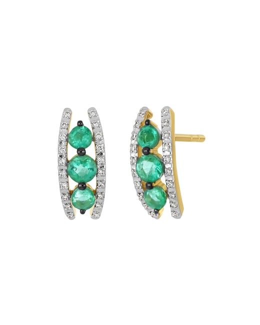 Bony Levy Blue El Mar Emerald & Diamond Stud Earrings