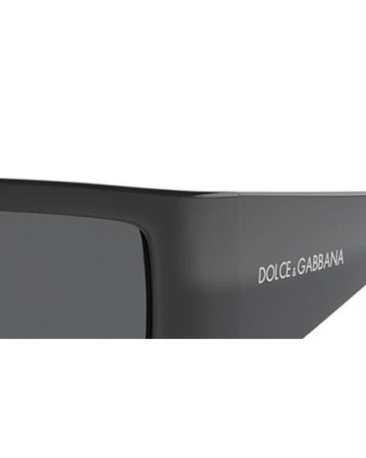 Dolce & Gabbana Gray 61Mm Polarized Rectangular Sunglasses