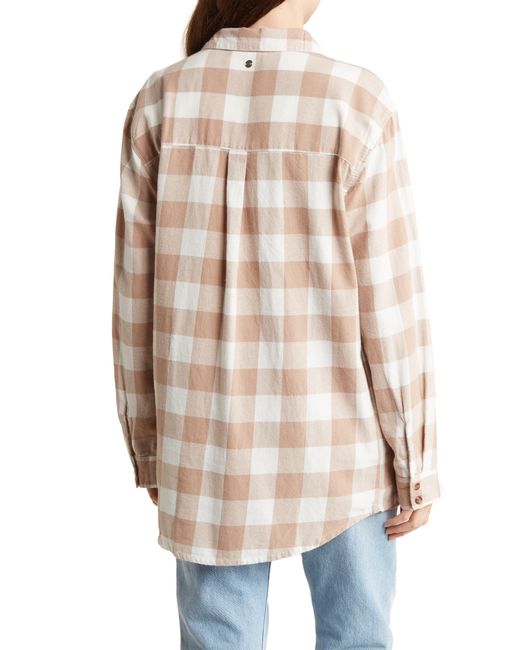 Roxy Natural Let It Go Relaxed Fit Cotton Flannel Shirt