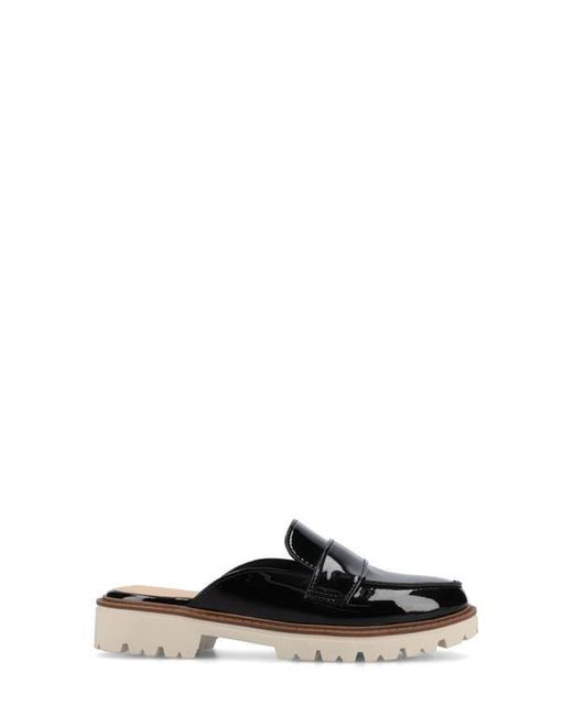 Journee Collection Black Miycah Lug Sole Platform Mule