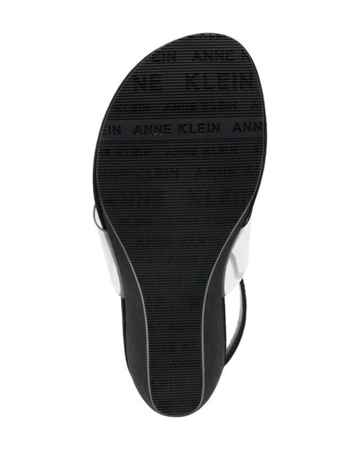 Anne Klein Black Akikari Wedge Sandal