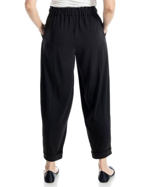 Max Studio Blue Easy Twill Belted Barrel Pants
