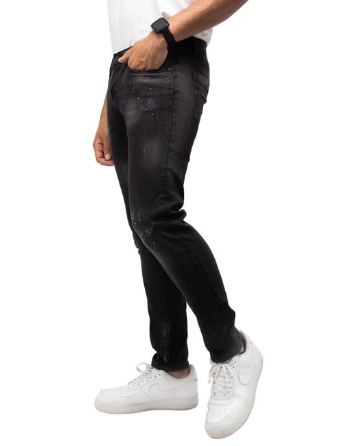 Xray Jeans Black Distressed Skinny Jeans for men