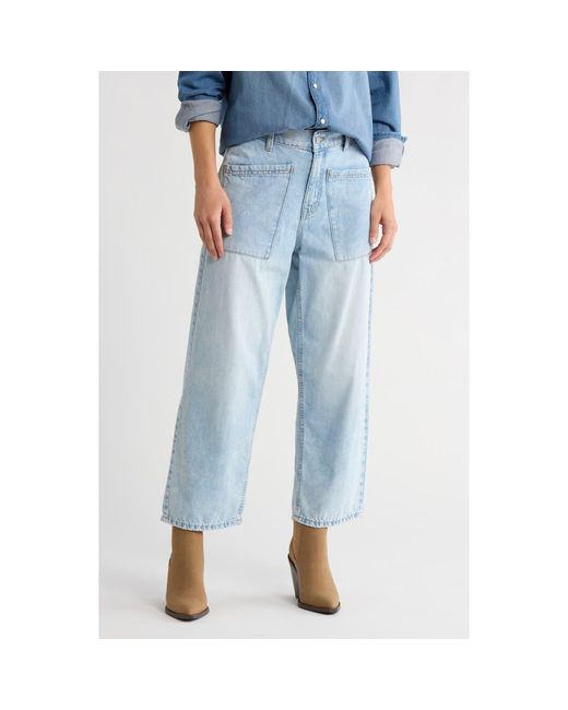 Lucky Brand Blue Patch Pocket High Waist Wide Leg Jeans