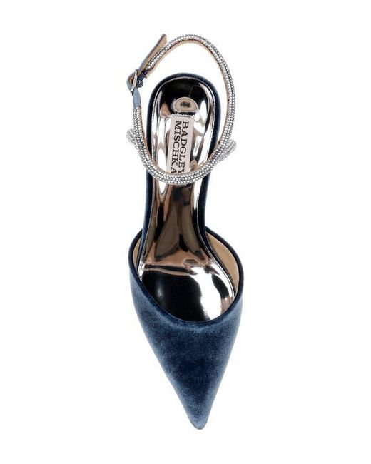 Badgley Mischka Blue Autumn Pointed Toe Ankle Strap Pump