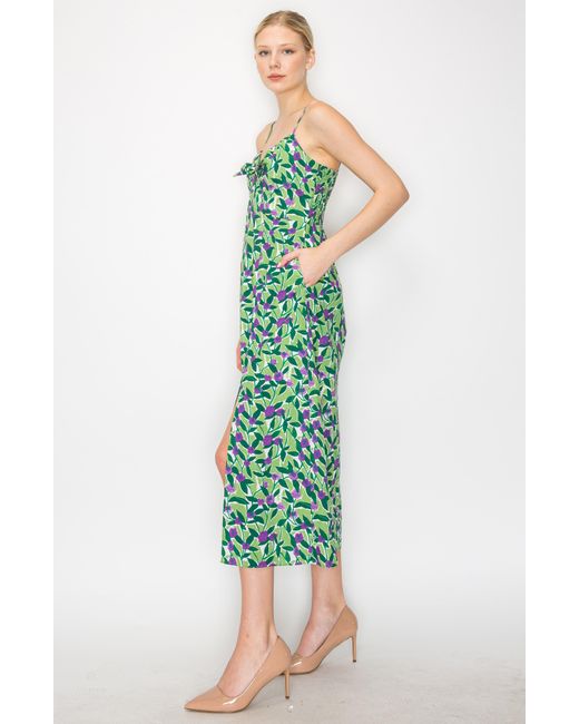 MELLODAY Green Printed Maxi Dress