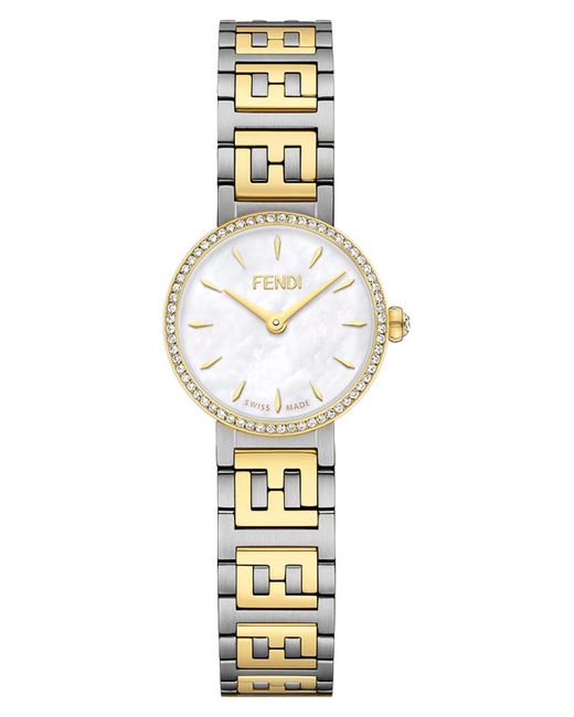 Fendi Metallic Forever Two-tone Diamond Bracelet Watch
