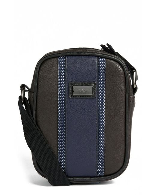 Ted Baker First Webbing Mini Flight Crossbody Bag In Brown Chocolate At