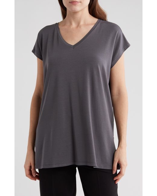 Eileen Fisher Gray V-neck ® Lyocell T-shirt