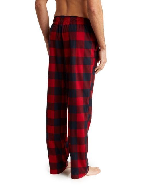 Nautica Cozy Buffalo Plaid Fleece Pajama Pants in Red for Men Lyst