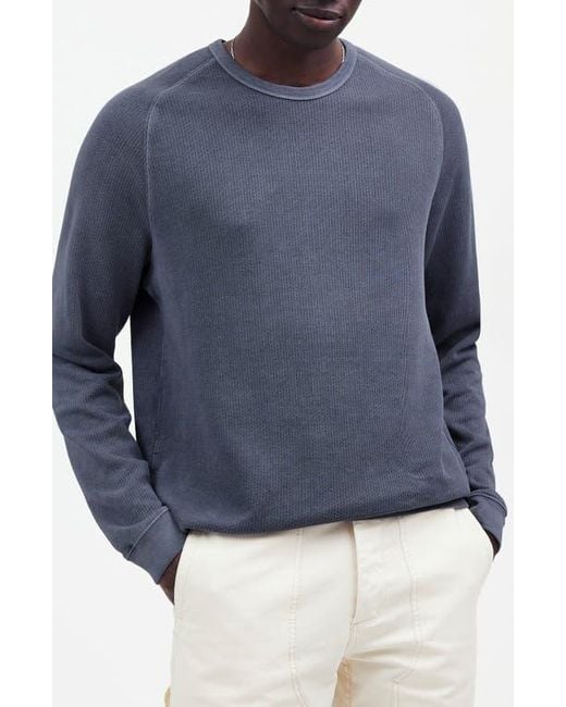 Madewell Blue Textured Long Sleeve T-Shirt for men