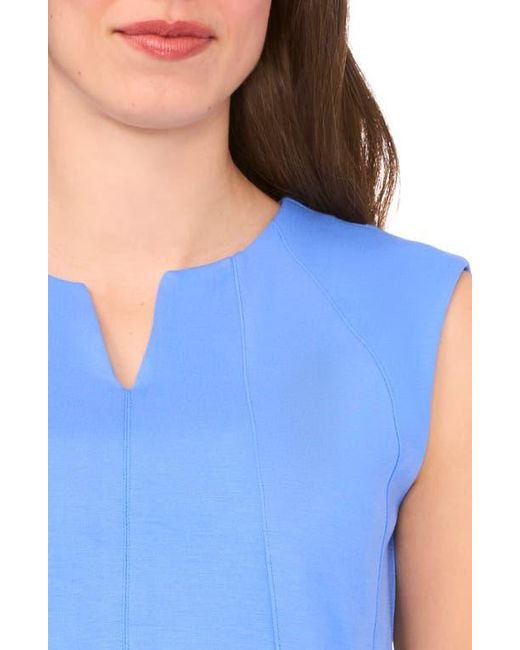 Halogen® Blue Seamed Notch Neck Ponte Shell