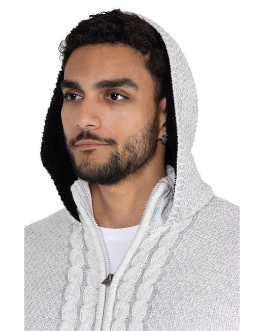 Xray Jeans Gray Hooded Mock Neck Sweater Jacket for men