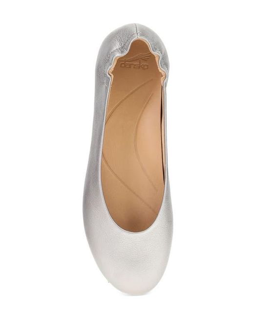 Dansko White Mollie Ballet Flat