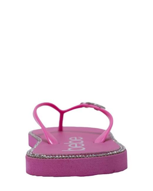 Bebe Pink Rhinestone Flip Flop