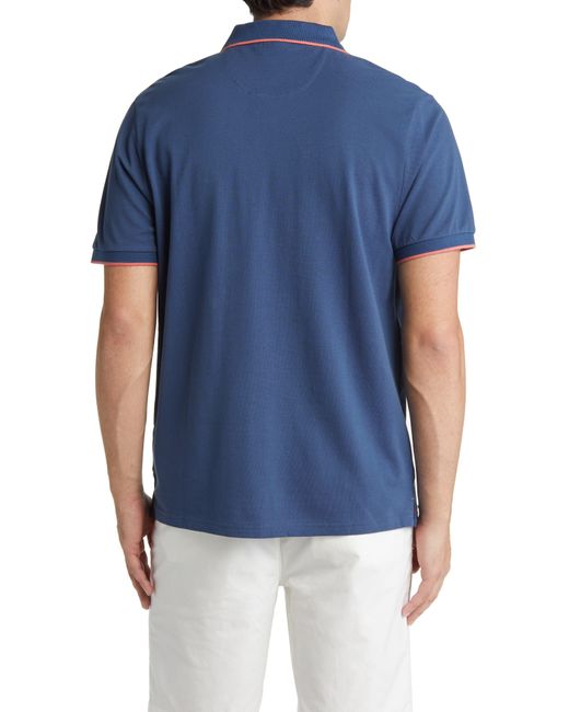 North Sails Blue Tipped Stretch Cotton Polo for men